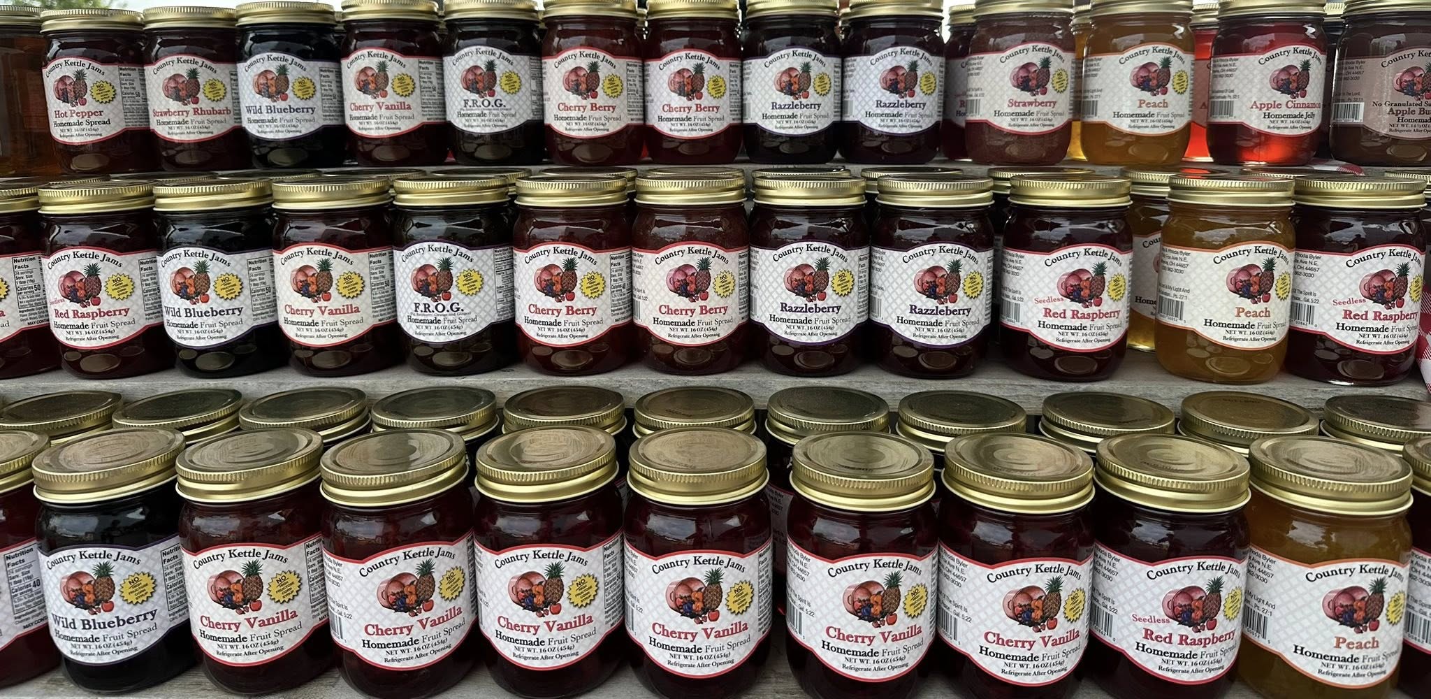 Jams and jellies selection