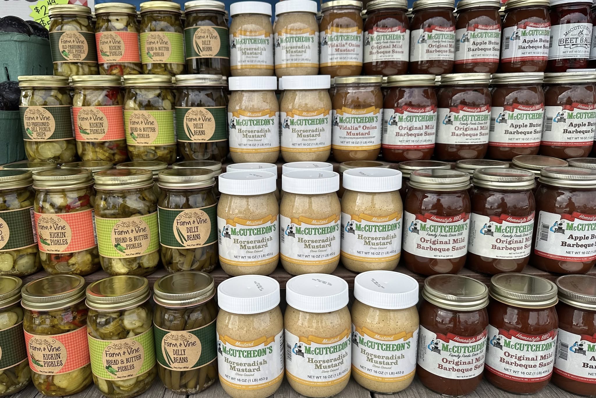 Jarred goods selection